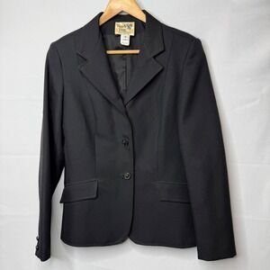 Reed Hill Black Equestrian Blazer Fox Head Buttons Size 16 Made in USA